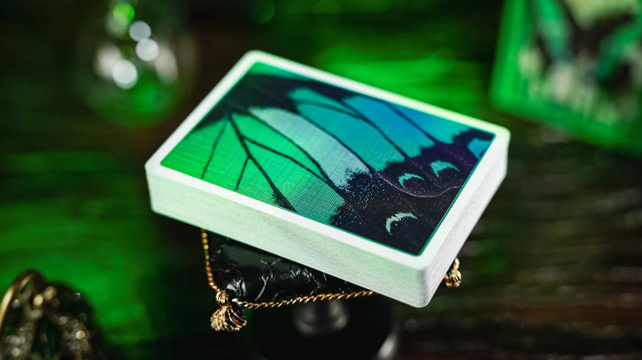 Emerald Green Morpho Playing Cards by TCC Fashion