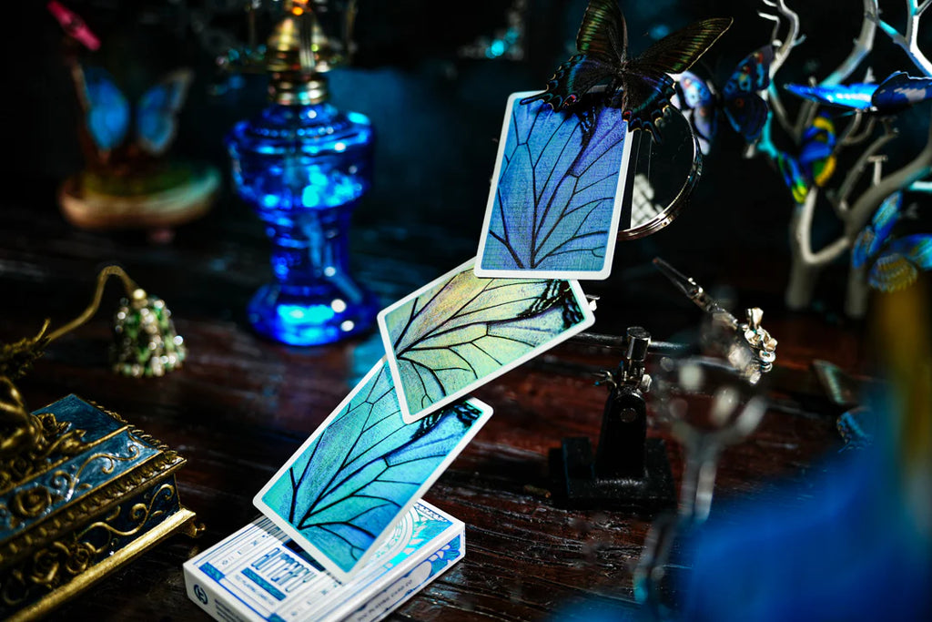 Prism Blue Morpho Playing Cards by TCC Fashion