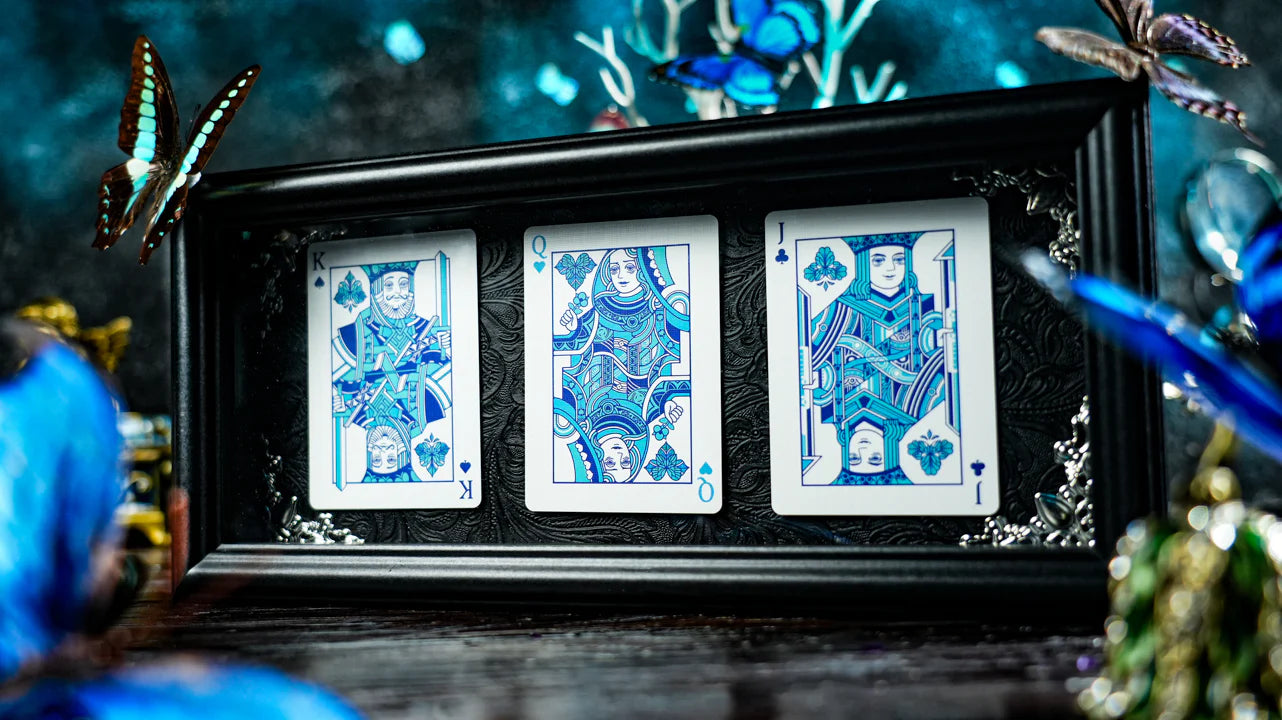 Prism Blue Morpho Playing Cards by TCC Fashion