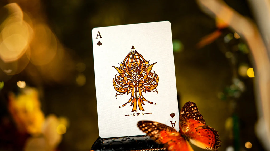 Amber Golden Morpho Playing Cards by TCC Fashion