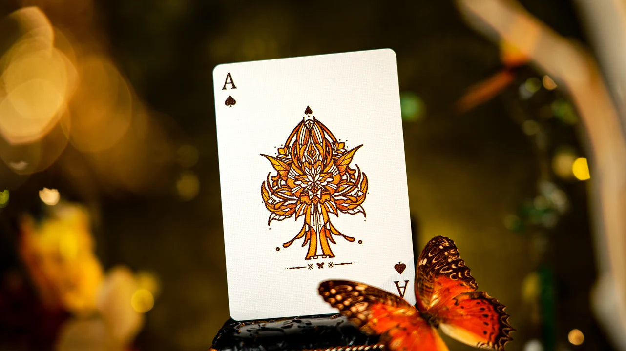 Amber Golden Morpho Playing Cards by TCC Fashion