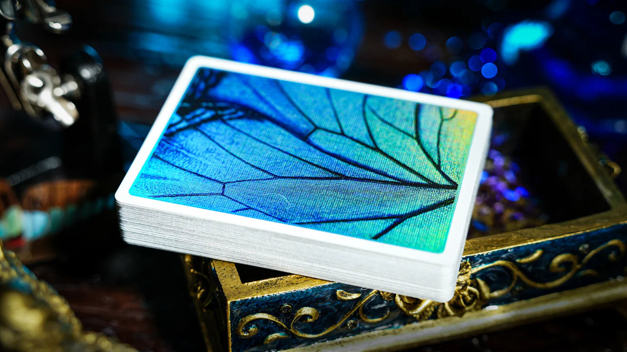 Prism Blue Morpho Playing Cards by TCC Fashion