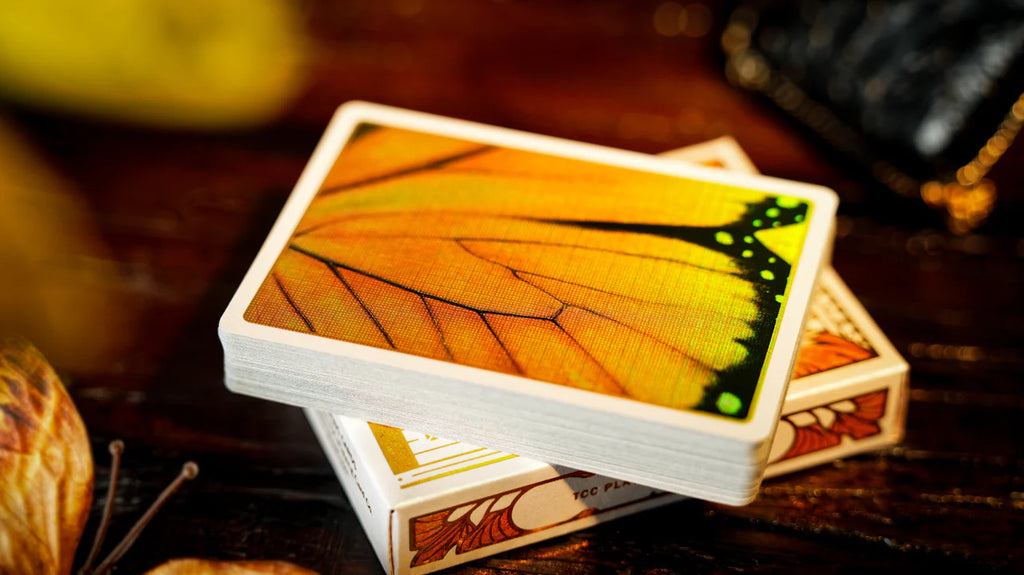 Amber Golden Morpho Playing Cards by TCC Fashion