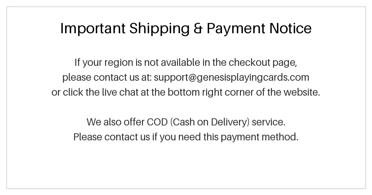 Payment & Shipping Notice