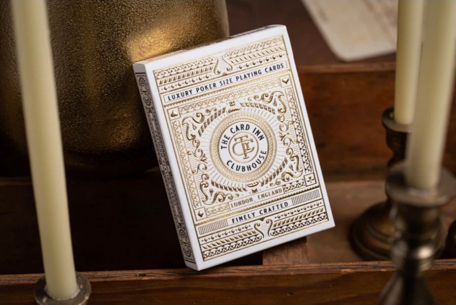 TCI Clubhouse Playing Cards (White & Gold) - The Card Inn